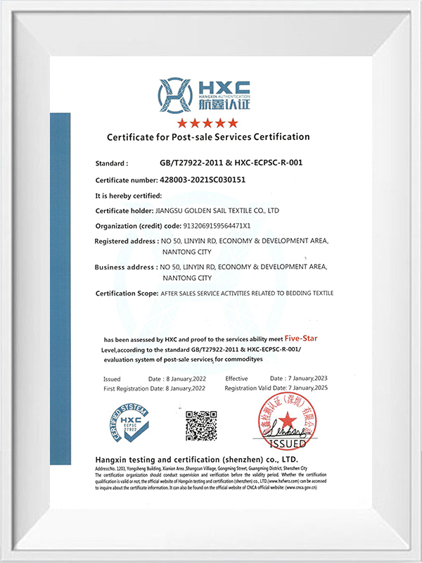 Certificaat voor certificering na verkoopdiensten